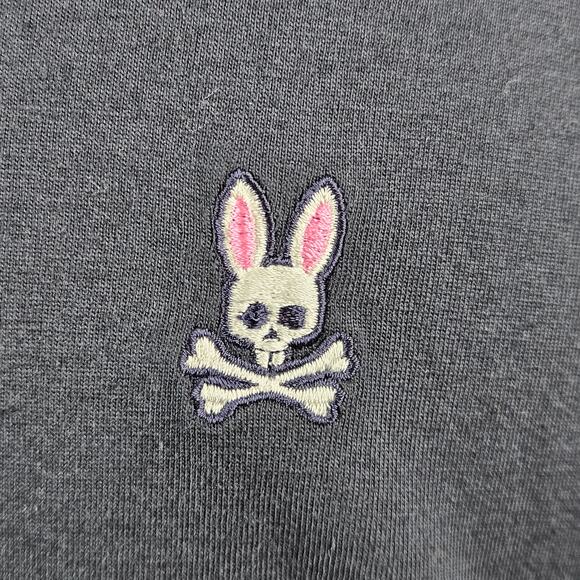 Psycho Bunny V-Neck Logo Pima Cotton T-Shirt Navy Blue | Big Man XXXL - Picture 9 of 16